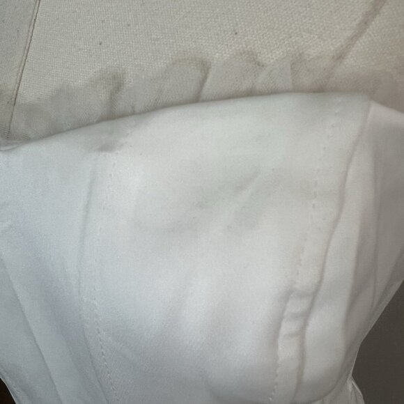 Lulus Wedding Dress Gown Eternal Gratitude White Strapless Maxi Sheer Back Large - Picture 3 of 13